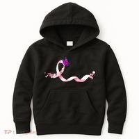 Cute Pink Ribbon Butterfly Breast Cancer Awareness Kids Hoodie thumb 0