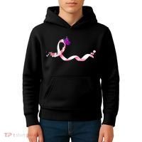 Cute Pink Ribbon Butterfly Breast Cancer Awareness Kids Hoodie thumb 4