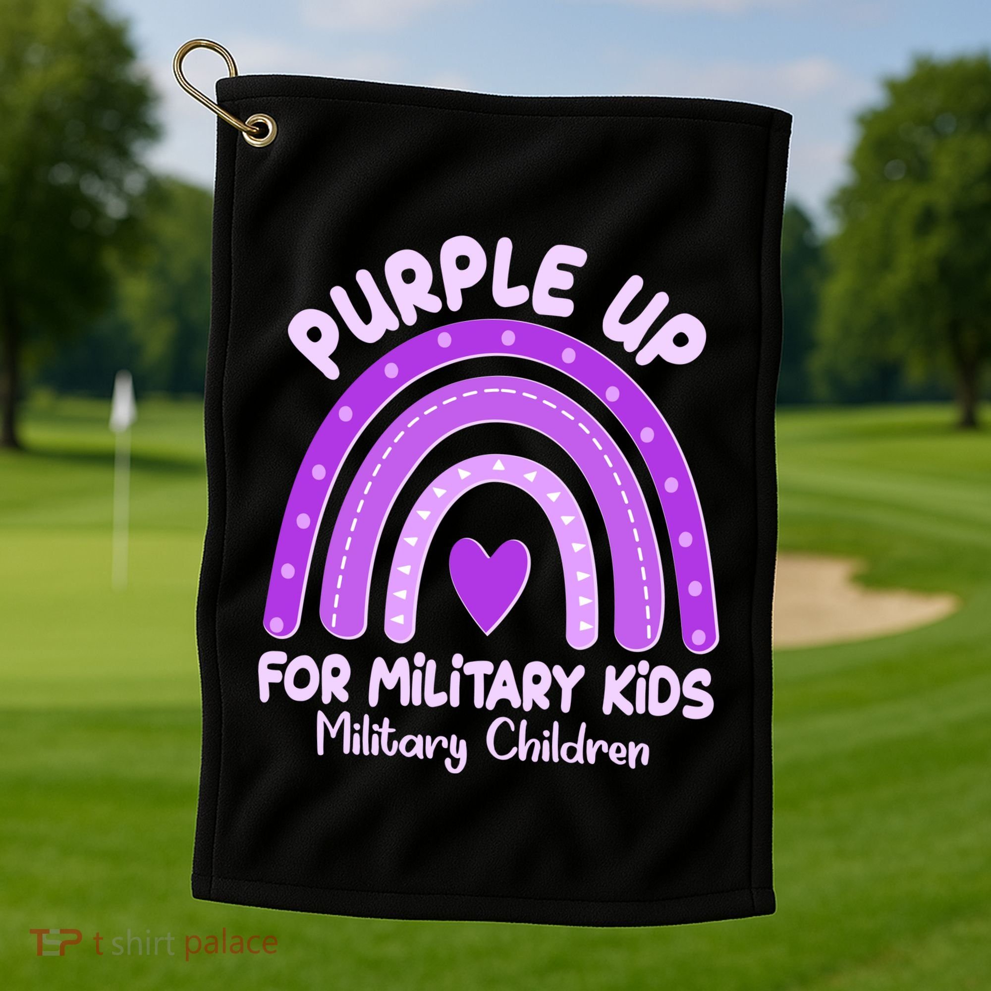 Cute Purple Rainbow Wear Purple Golf Towel