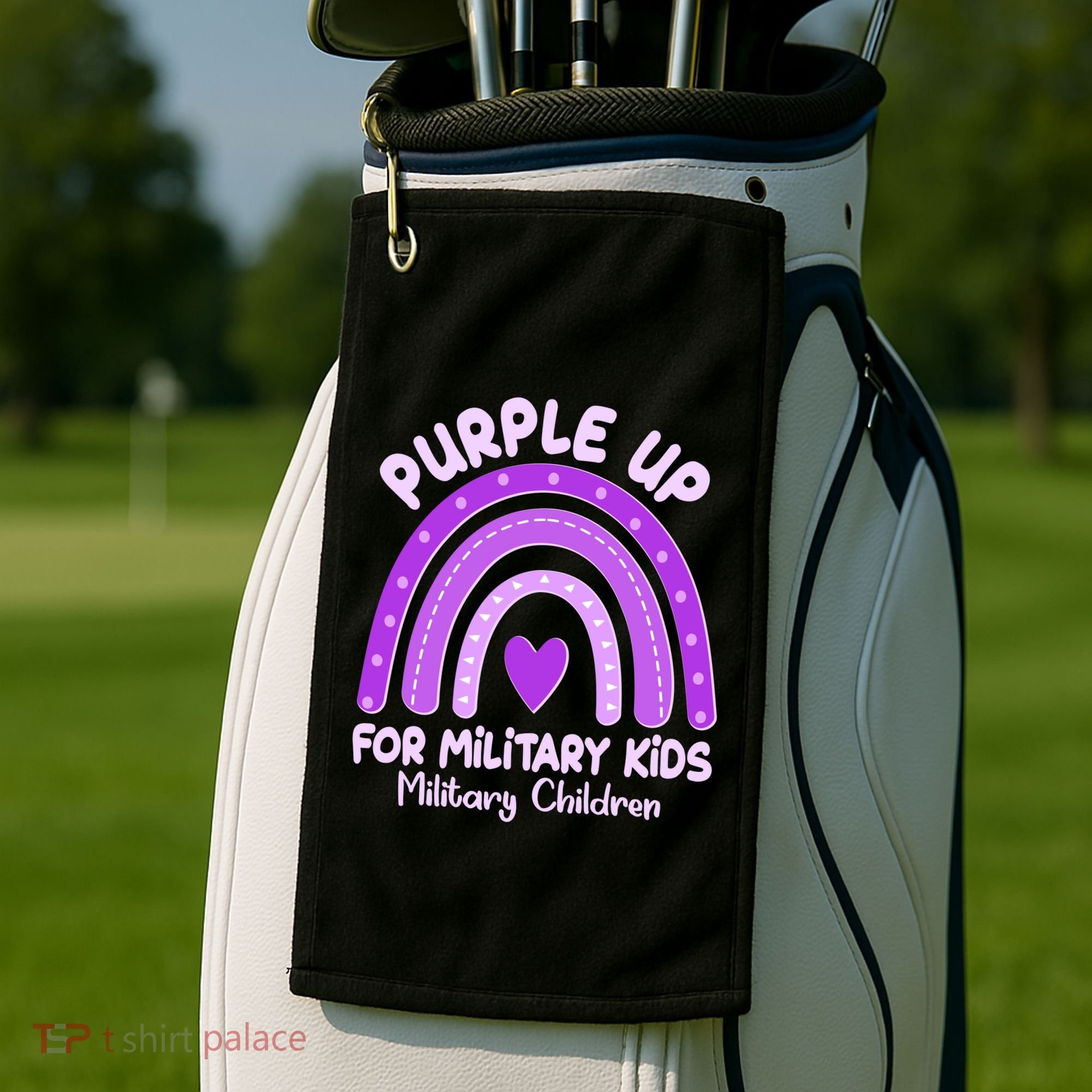 Cute Purple Rainbow Wear Purple Golf Towel