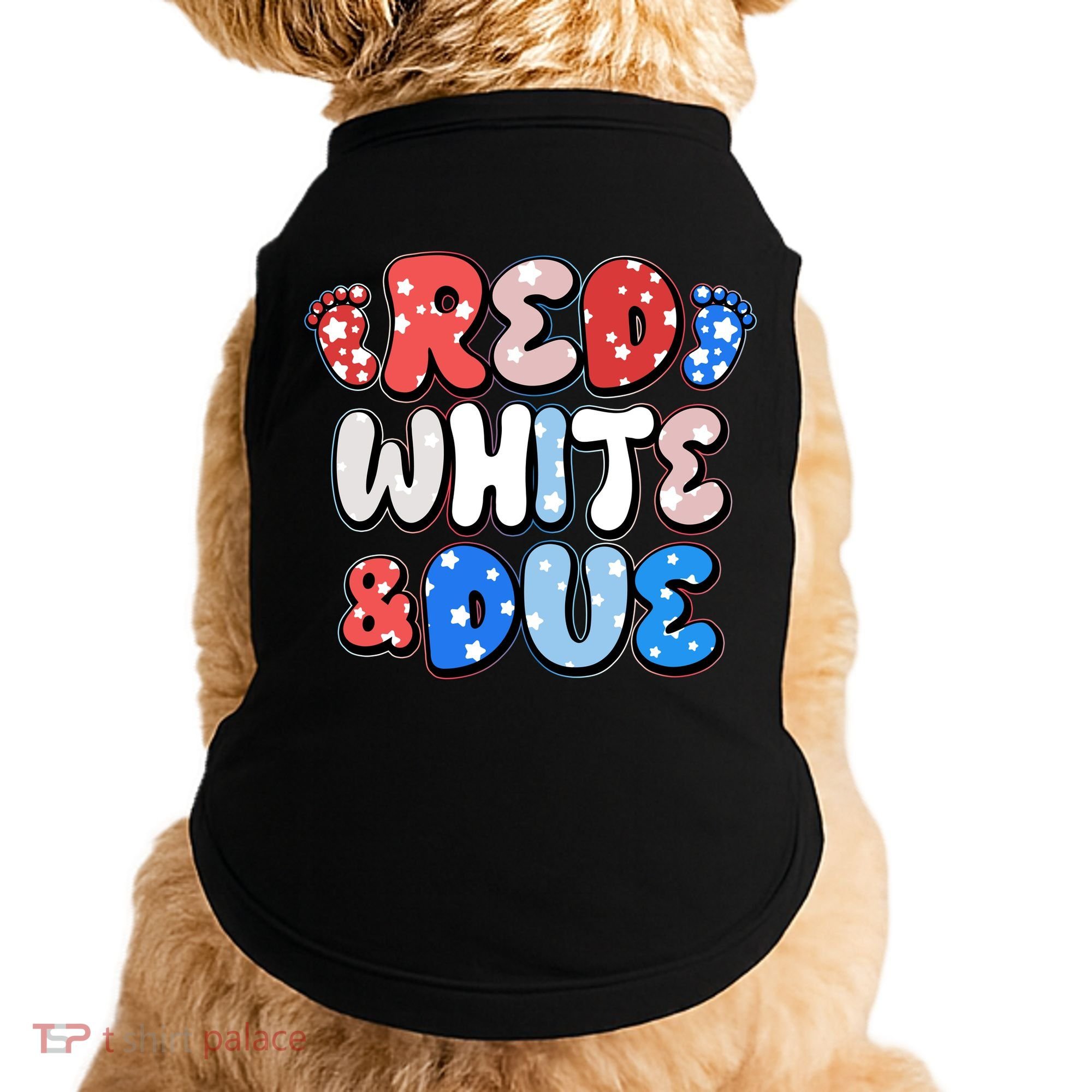 Cute Patriotic Red White And Due New Baby Doggie Tank
