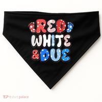 Cute Patriotic Red White And Due New Baby USA-Made Doggie Bandana thumb 0