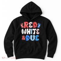 Cute Patriotic Red White And Due New Baby Hoodie thumb 0