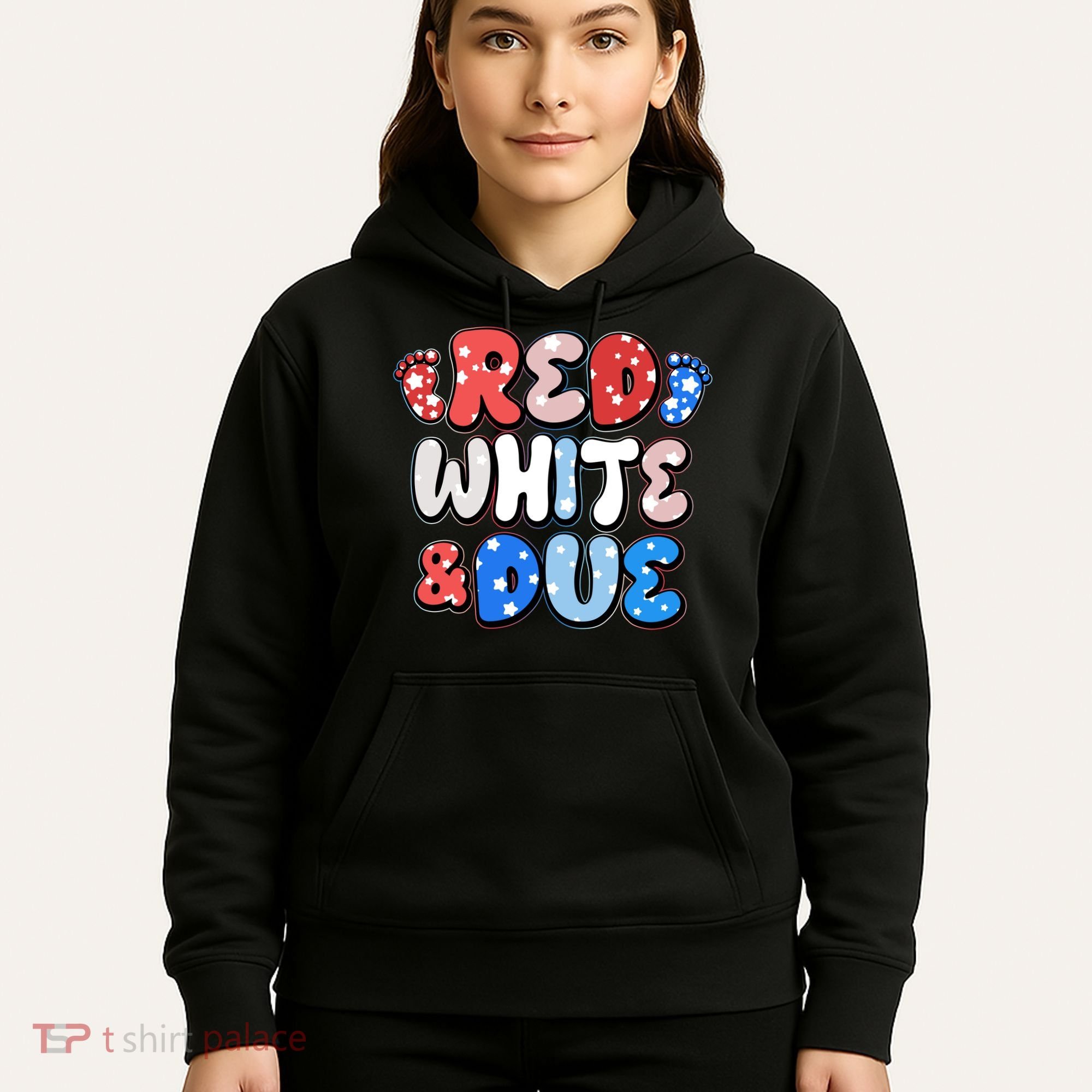Cute Patriotic Red White And Due New Baby Hoodie