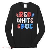 Cute Patriotic Red White And Due New Baby Long Sleeve Shirt thumb 0