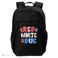 Cute Patriotic Red White And Due New Baby Backpack thumb 0