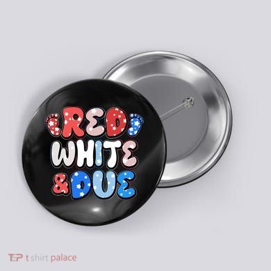 Cute Patriotic Red White And Due New Baby Button