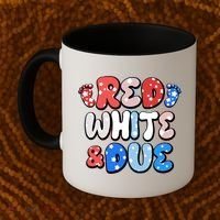 Cute Patriotic Red White And Due New Baby Coffee Mug thumb 2