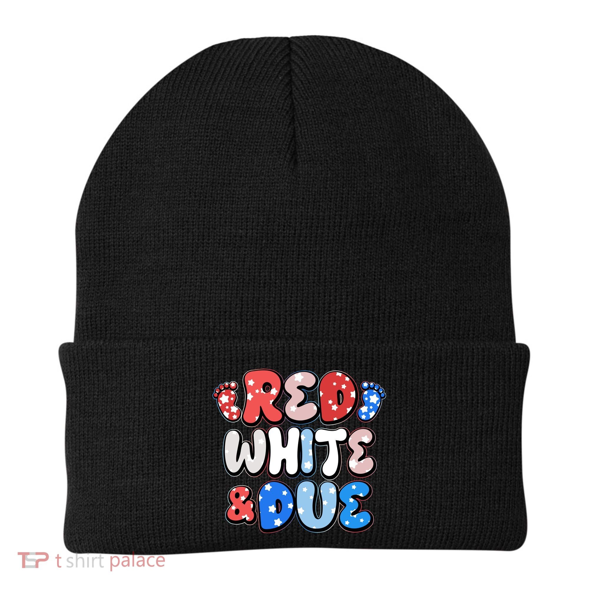 Cute Patriotic Red White And Due New Baby Beanie