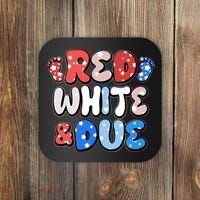 Cute Patriotic Red White And Due New Baby Coaster thumb 0