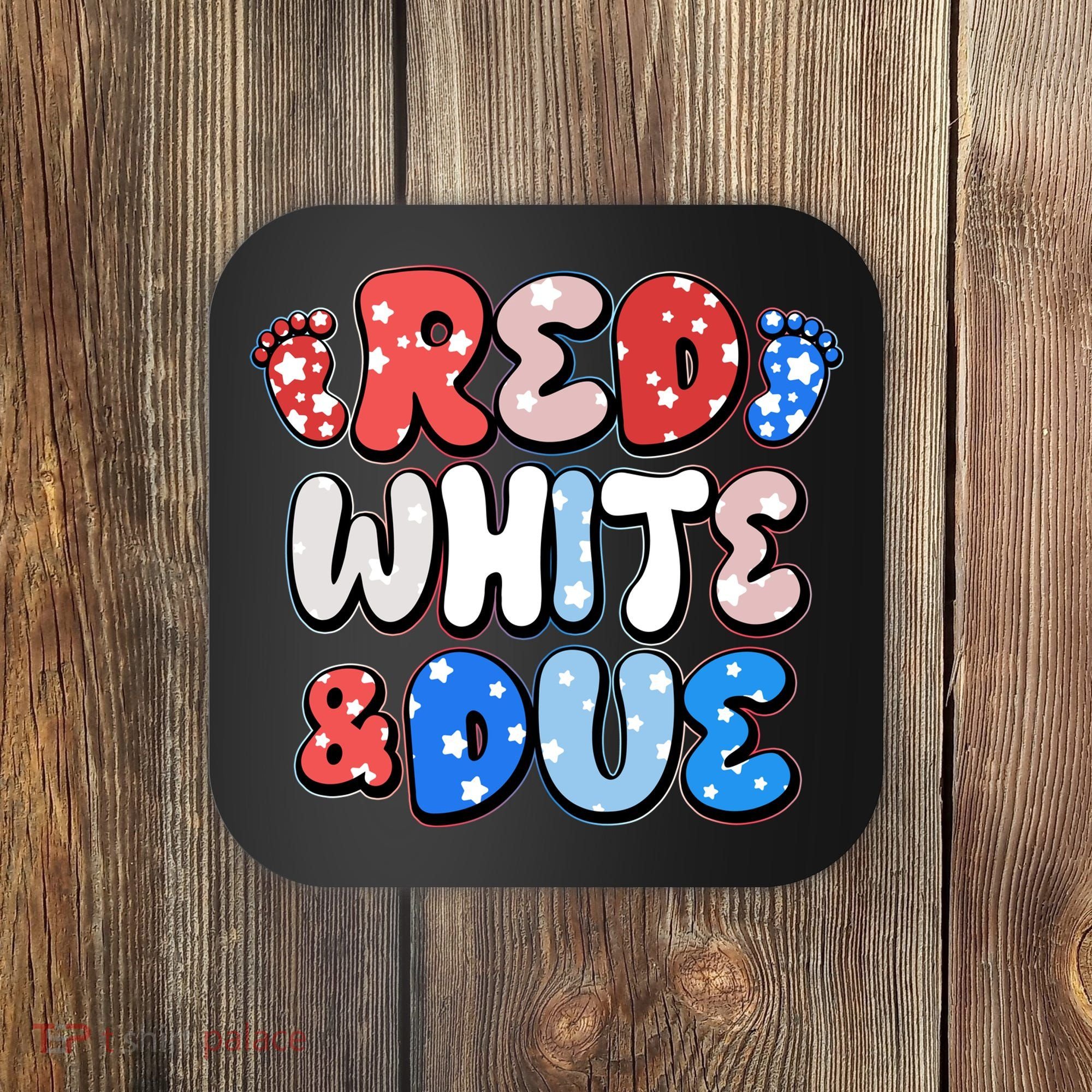 Cute Patriotic Red White And Due New Baby Coaster