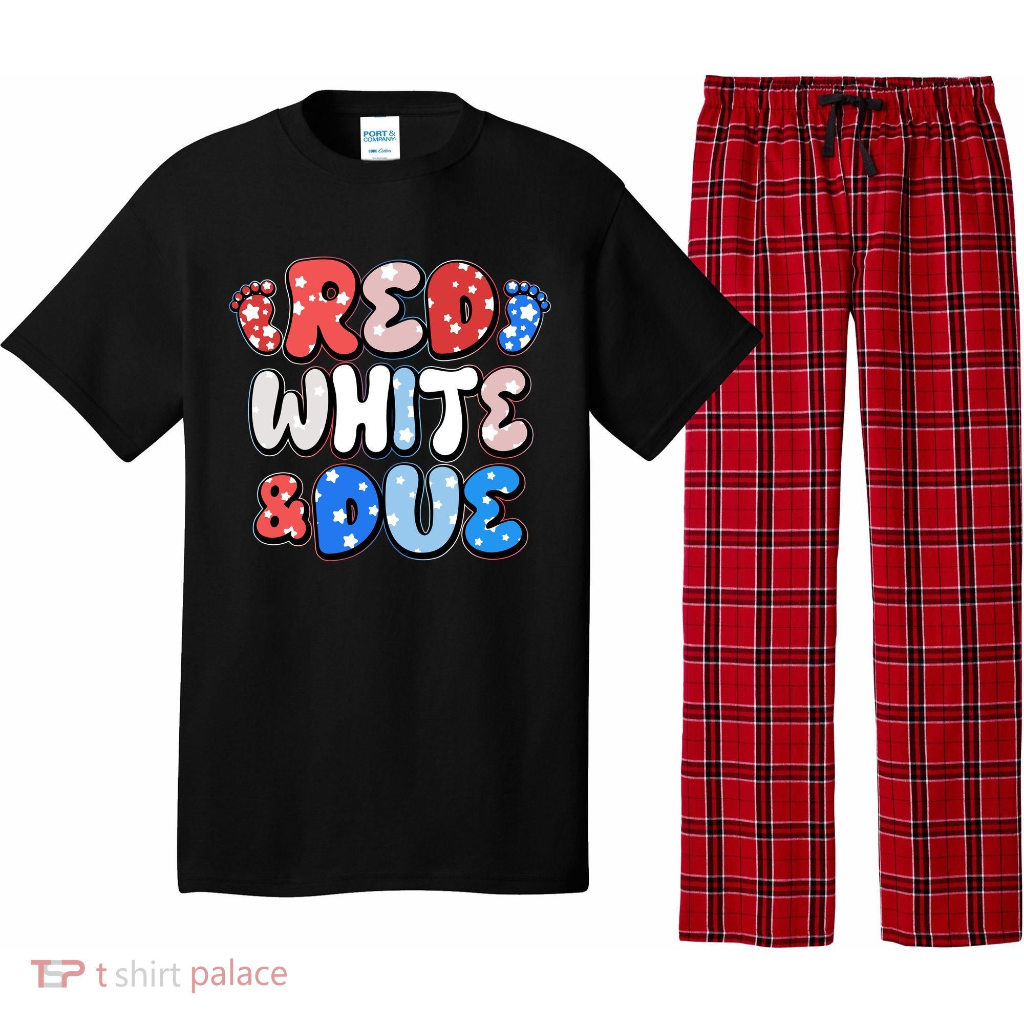 Cute Patriotic Red White And Due New Baby Pajama Set