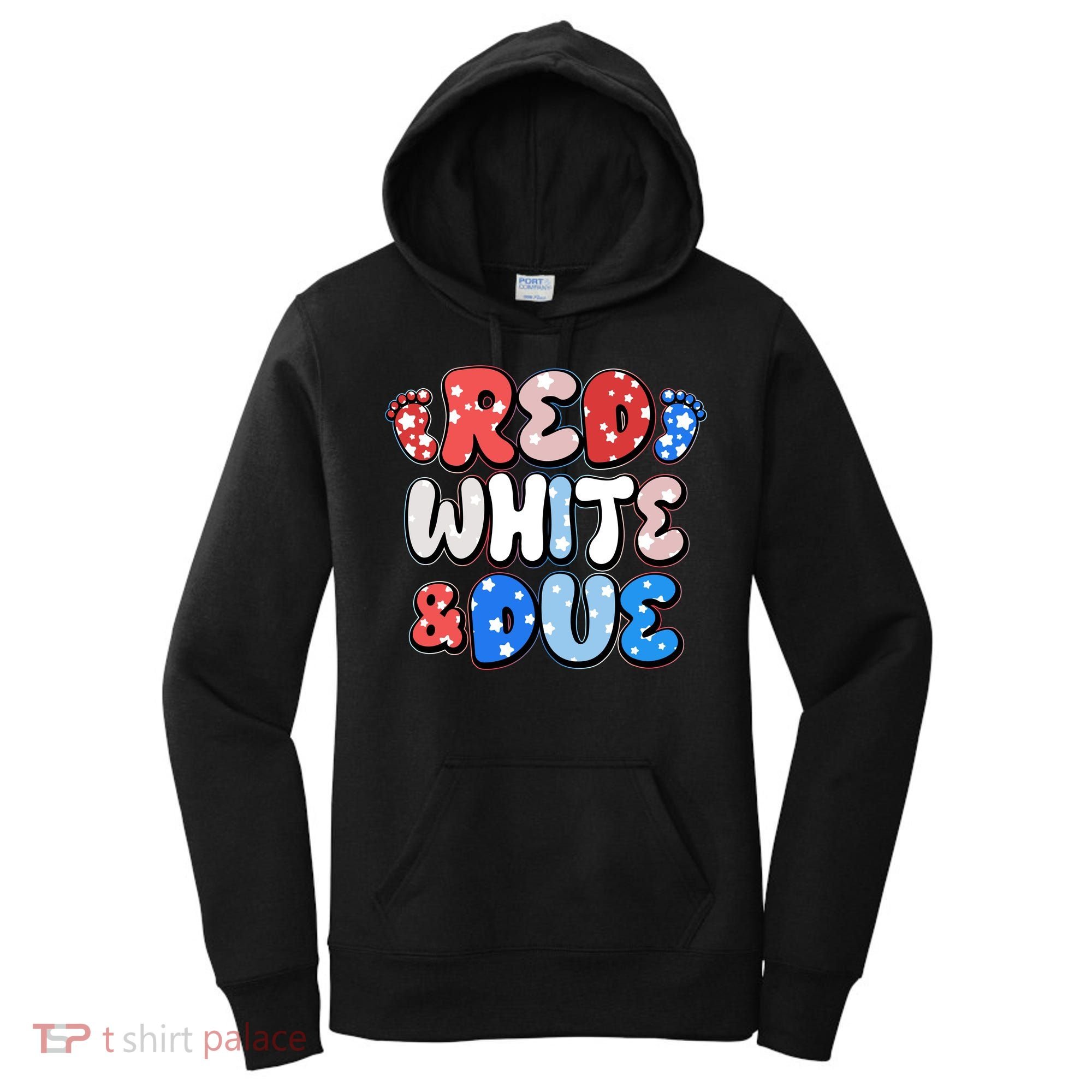 Cute Patriotic Red White And Due New Baby Women's Hoodie