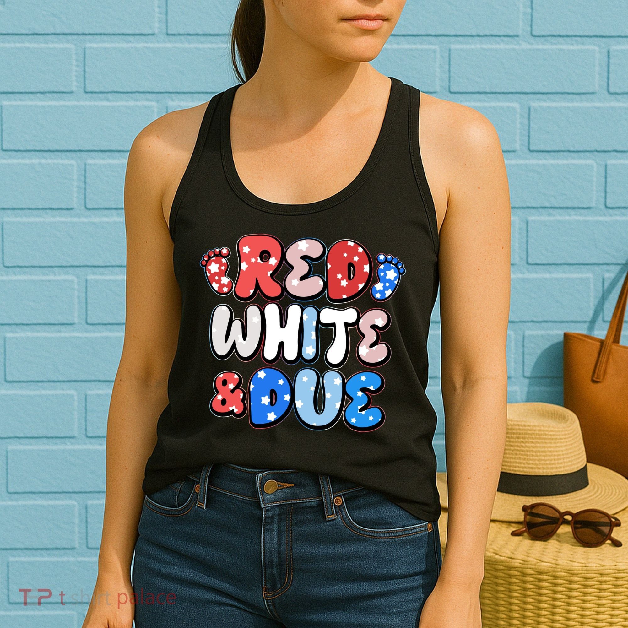 Cute Patriotic Red White And Due New Baby Women's Tank Top
