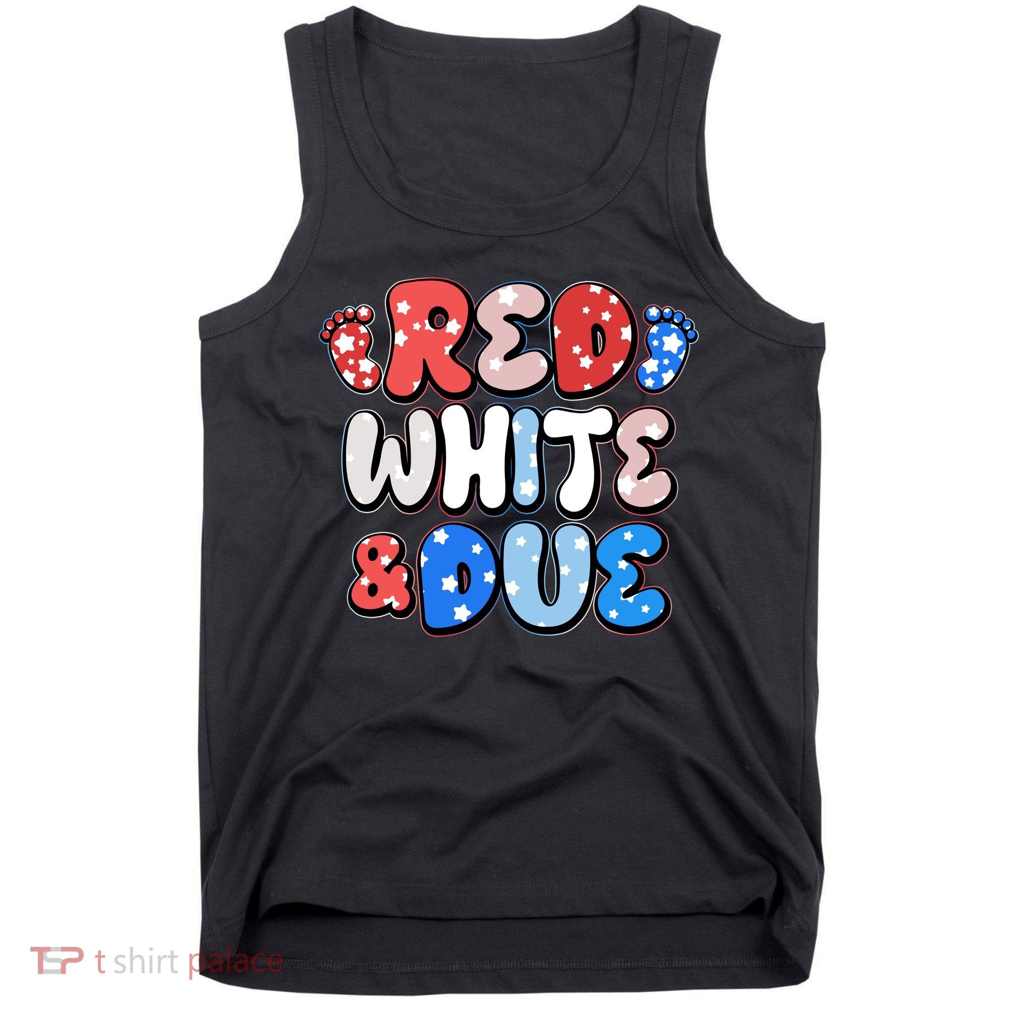 Cute Patriotic Red White And Due New Baby Tank Top