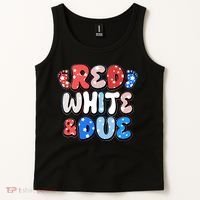 Cute Patriotic Red White And Due New Baby Tank Top thumb 2