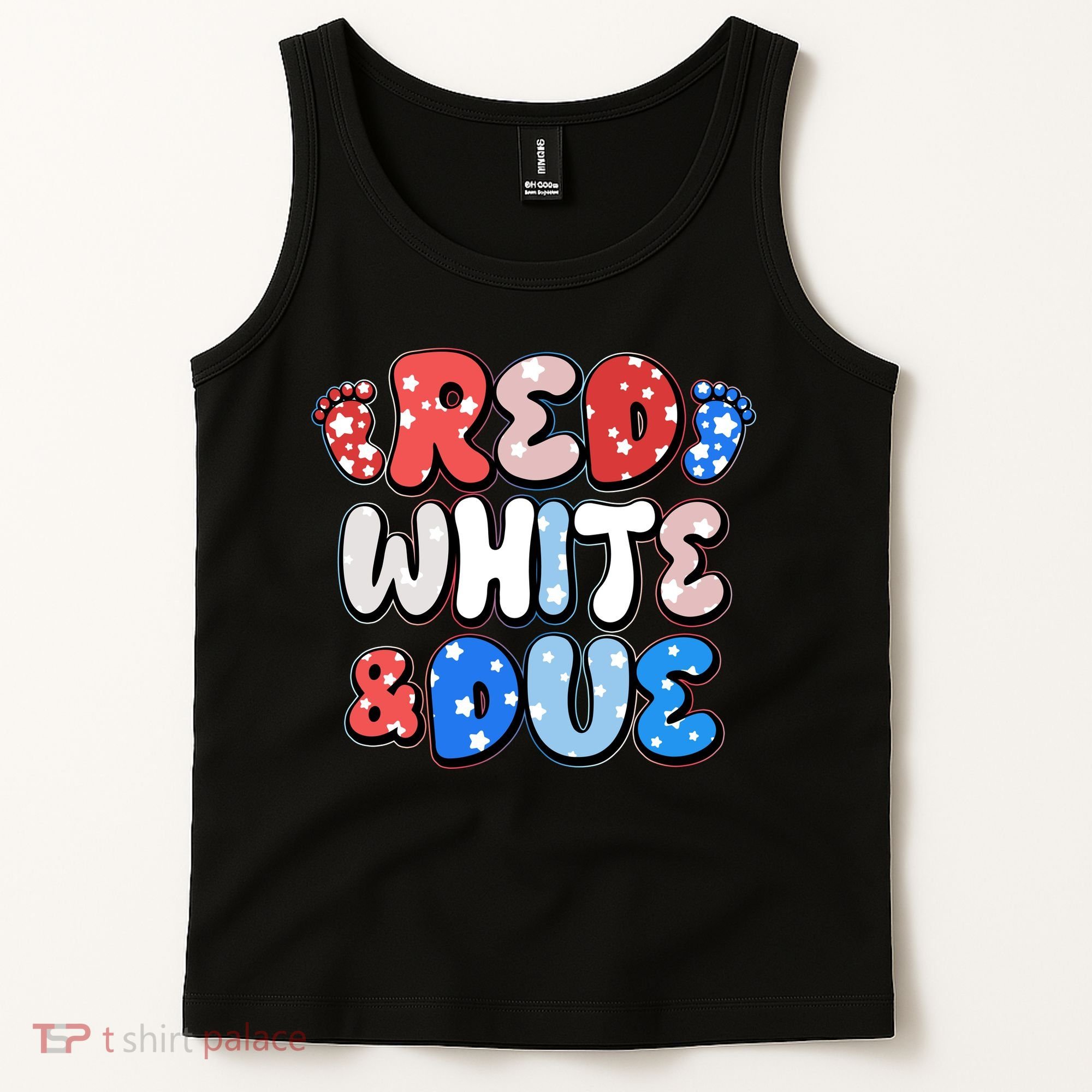 Cute Patriotic Red White And Due New Baby Tank Top