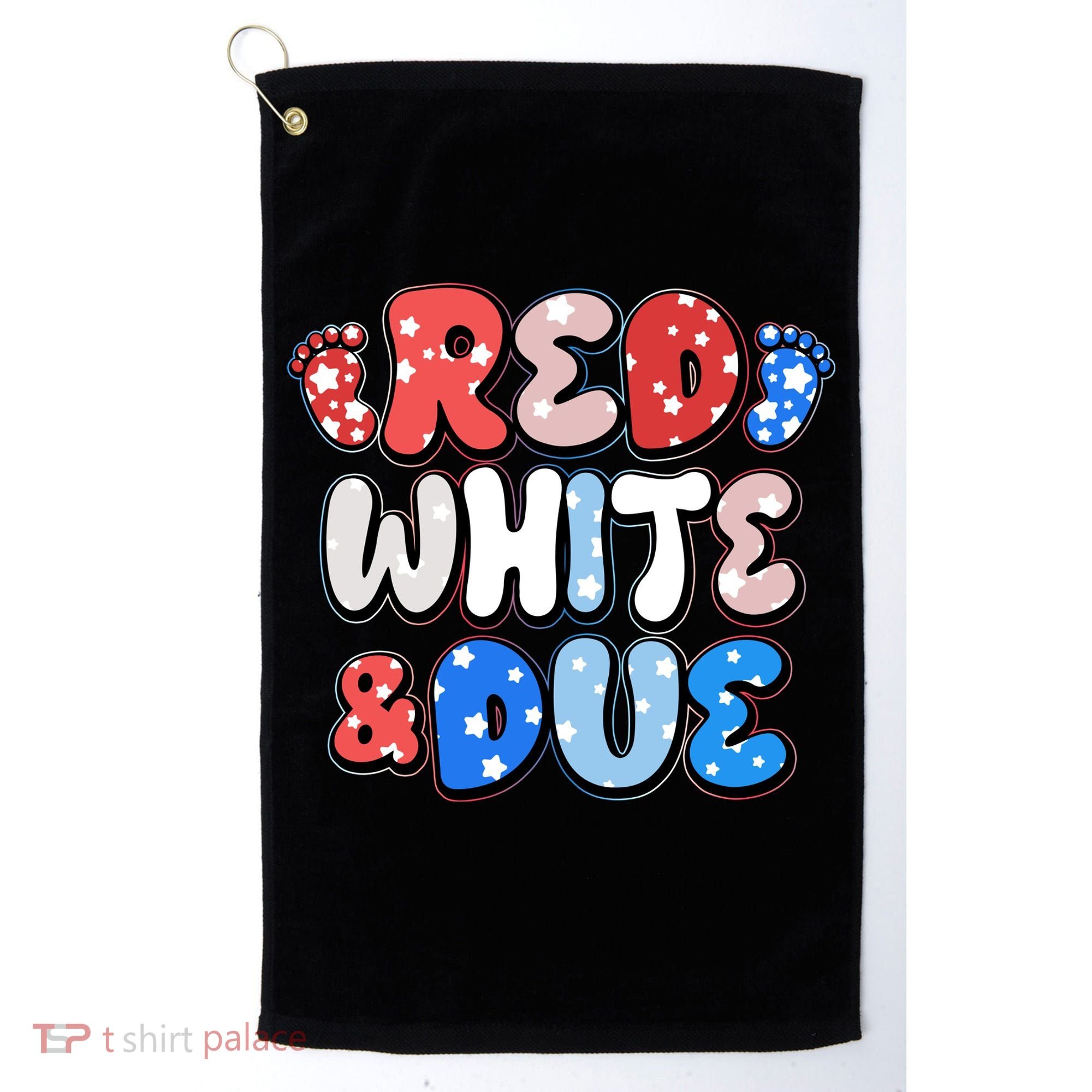 Cute Patriotic Red White And Due New Baby Golf Towel