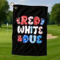 Cute Patriotic Red White And Due New Baby Golf Towel thumb 1