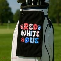 Cute Patriotic Red White And Due New Baby Golf Towel thumb 2