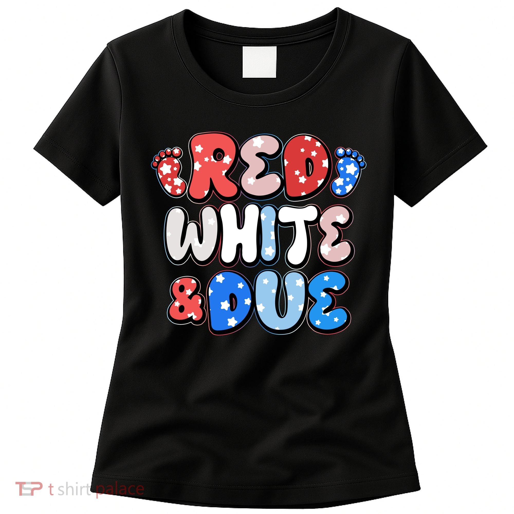 Cute Patriotic Red White And Due New Baby Women's T-Shirt