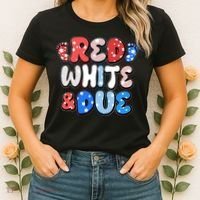 Cute Patriotic Red White And Due New Baby Women's T-Shirt thumb 2