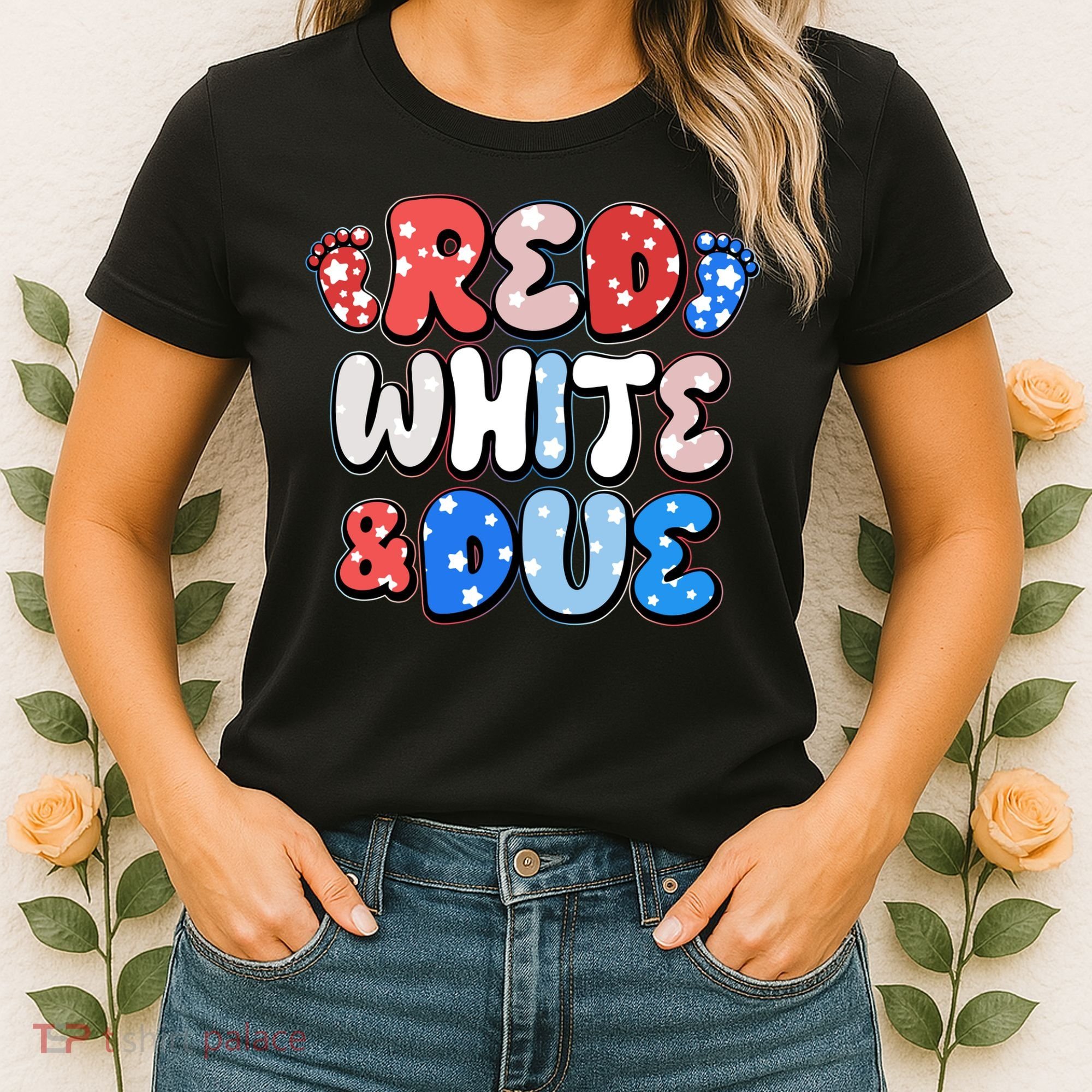 Cute Patriotic Red White And Due New Baby Women's T-Shirt