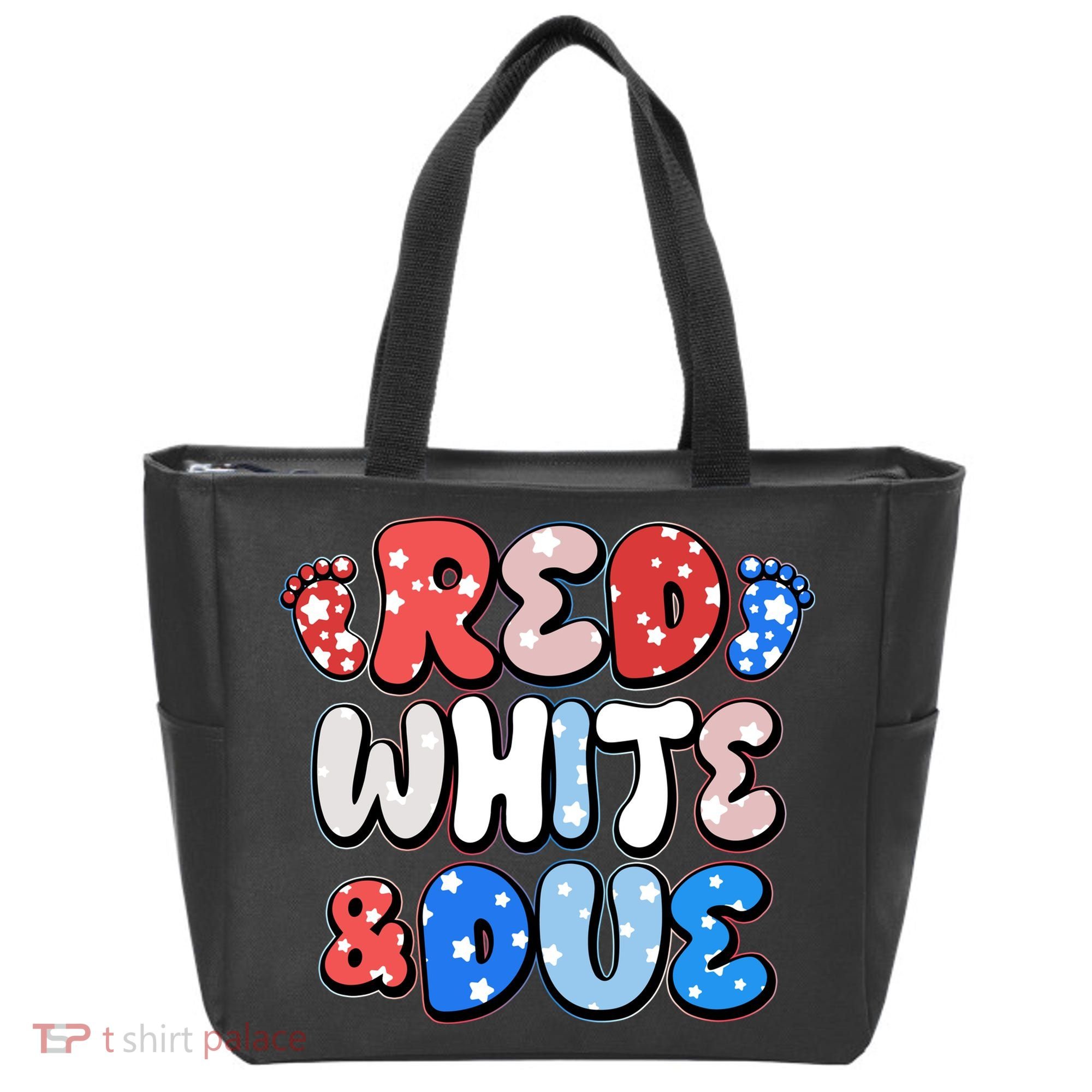 Cute Patriotic Red White And Due New Baby Tote Bag
