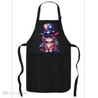 Cute Patriotic Red White And Blue Kitten Cat Apron thumb 0