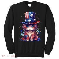 Cute Patriotic Red White And Blue Kitten Cat Sweatshirt thumb 0