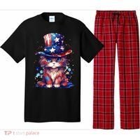 Cute Patriotic Red White And Blue Kitten Cat Pajama Set thumb 0