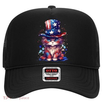 Cute Patriotic Red White And Blue Kitten Cat Hat