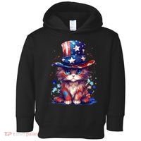 Cute Patriotic Red White And Blue Kitten Cat Toddler Hoodie thumb 0