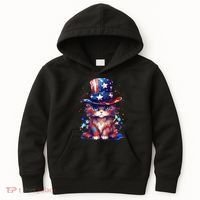 Cute Patriotic Red White And Blue Kitten Cat Kids Hoodie thumb 0