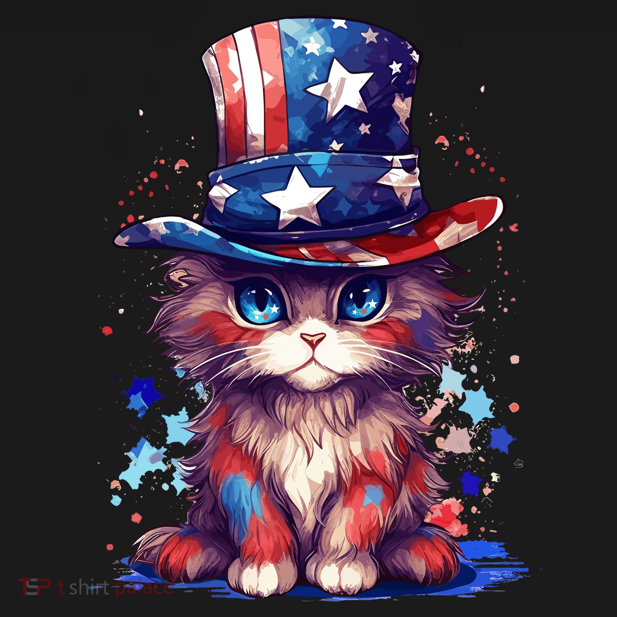 Cute Patriotic Red White And Blue Kitten Cat Tote Bag