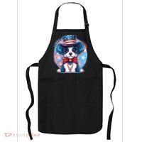 Cute Patriotic Red White And Blue Puppy Dog Apron thumb 0