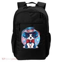 Cute Patriotic Red White And Blue Puppy Dog Backpack thumb 0