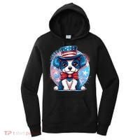 Cute Patriotic Red White And Blue Puppy Dog Women's Hoodie thumb 0