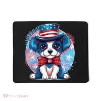 Cute Patriotic Red White And Blue Puppy Dog Mousepad thumb 0