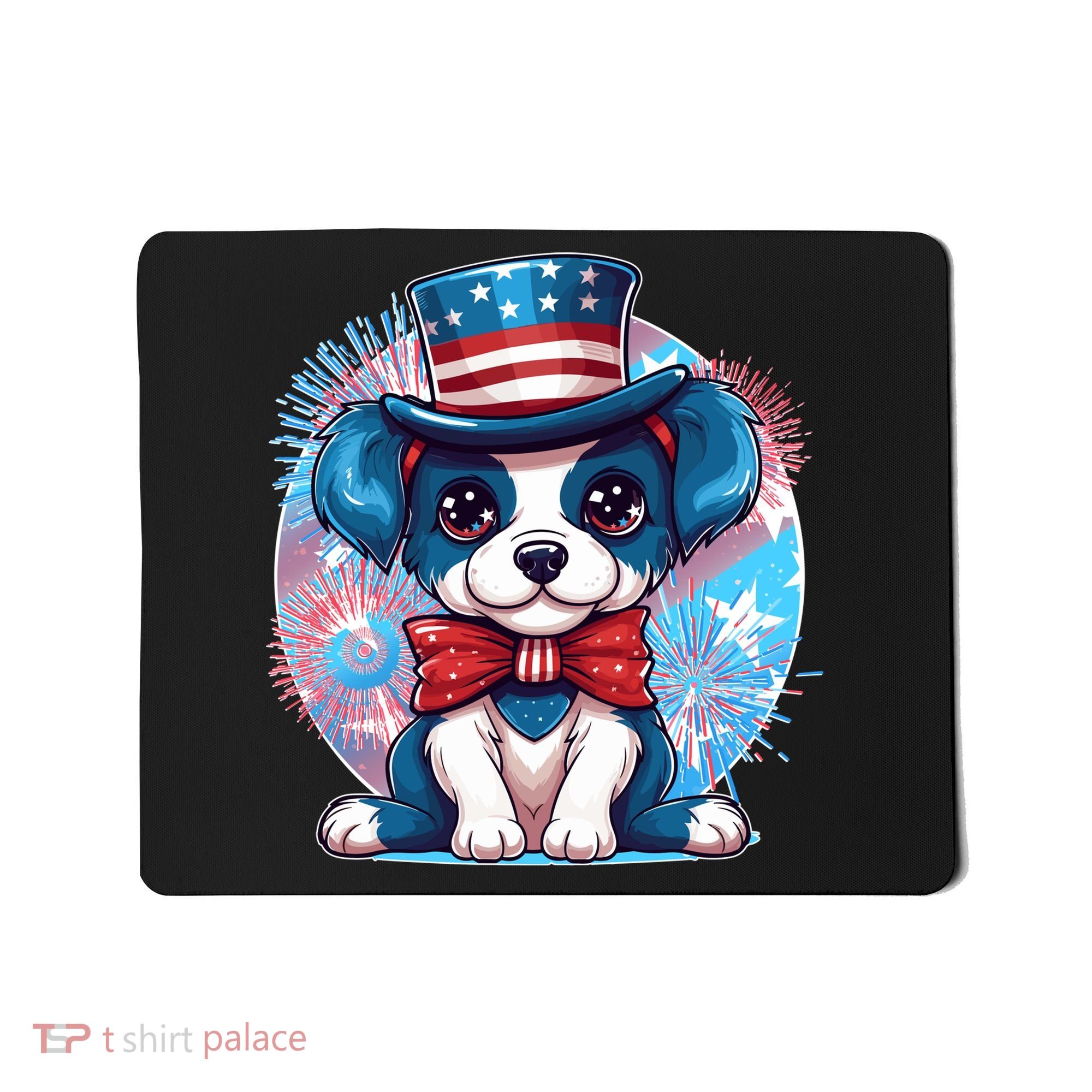 Cute Patriotic Red White And Blue Puppy Dog Mousepad