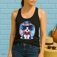 Cute Patriotic Red White And Blue Puppy Dog Women's Tank Top thumb 2