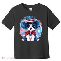 Cute Patriotic Red White And Blue Puppy Dog Toddler T-Shirt thumb 0
