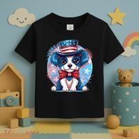 Cute Patriotic Red White And Blue Puppy Dog Toddler T-Shirt thumb 3