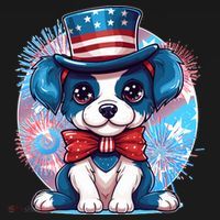 Cute Patriotic Red White And Blue Puppy Dog Kids Sweatshirt thumb 2