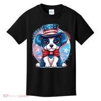 Cute Patriotic Red White And Blue Puppy Dog Kids T-Shirt thumb 0