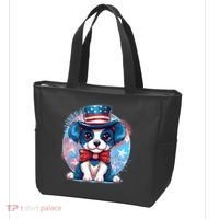 Cute Patriotic Red White And Blue Puppy Dog Tote Bag thumb 3