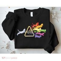 Cat Prism Rainbow Light Funny Physics Science Spectral Cat Sweatshirt thumb 2