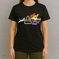 Cat Prism Rainbow Light Funny Physics Science Spectral Cat T-Shirt thumb 4