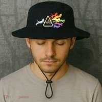 Cat Prism Rainbow Light Funny Physics Science Spectral Cat Bucket Hat thumb 2