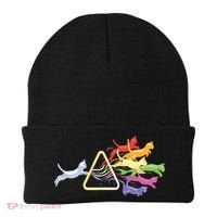Cat Prism Rainbow Light Funny Physics Science Spectral Cat Beanie thumb 0
